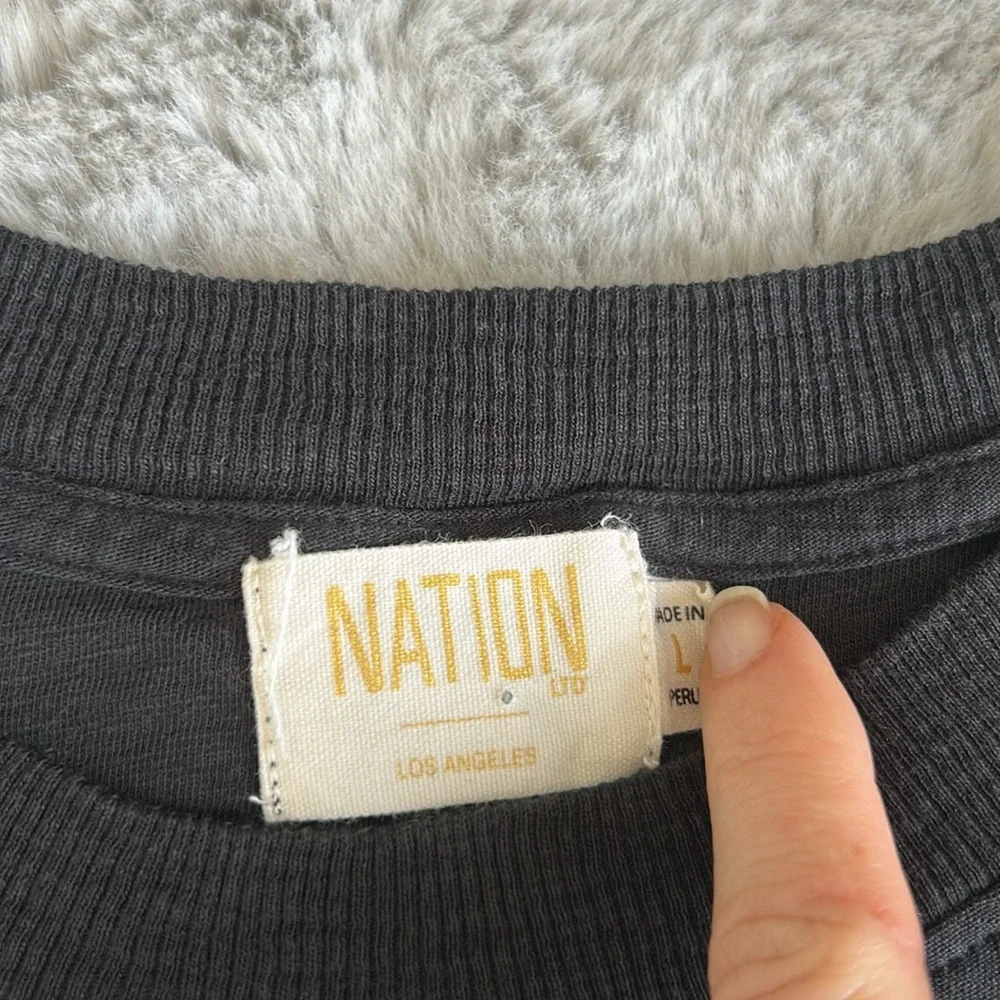 NATION LTD Paulette Tank Reverse Slub In Jet Black L - Picture 6 of 9